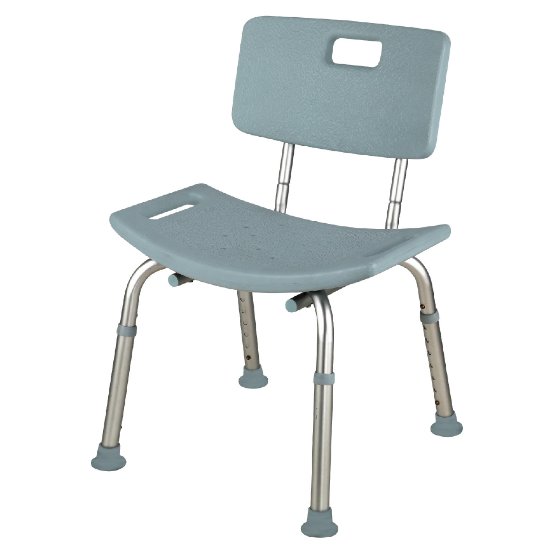 Aluminum Shower Chair with High Backrest and Curved Seat Panel